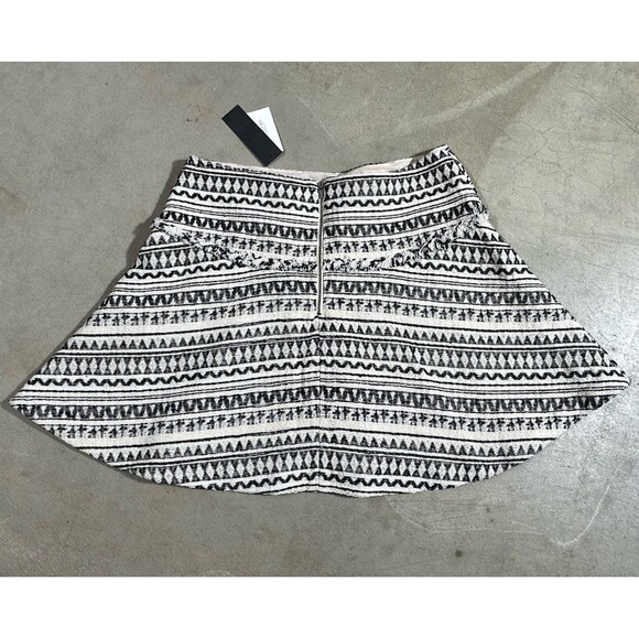 Banana Republic Mini Skirt Womens 8 Cream Black Jacquard Geometric A Line - Picture 5 of 9